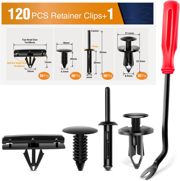 121 Pcs Fender Flare & Rocker Moulding Clip Assortment 6506007-AA 6030441 68039280-AA 6503598 Replacement for Jeep Wrangler Chrysler Ford GMC